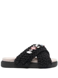 Inuikii sandales à brides en maille 25 mm - Noir