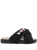 Inuikii sandales à brides en maille 25 mm - Noir