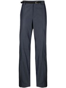 Ferragamo pantalon droit à taille ceinturée - Bleu