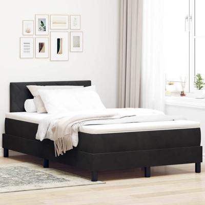 Boxspringbed met Matras met matras Zwart 120 x 190 cm Stof