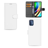 Hoesje Motorola Moto G9 Plus Bookcase Wit met Pasjeshouder Hoesje Motorola Moto G9 Plus Bookcase Wit met Pasjeshouder