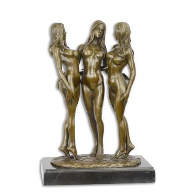 A BRONZE SCULPTURE OF THE THREE GRACES
