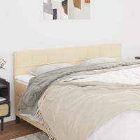 Hoofdborden 2 st 90x5x78/88 cm stof crèmekleurig