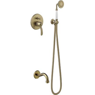 Badkraan Tres Clasic | Inbouw | Mengkraan | Incl.Inbouwdeel | 2-weg | Vintage | Messing oud