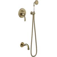 Badkraan Tres Clasic | Inbouw | Mengkraan | Incl.Inbouwdeel | 2-weg | Vintage | Messing oud