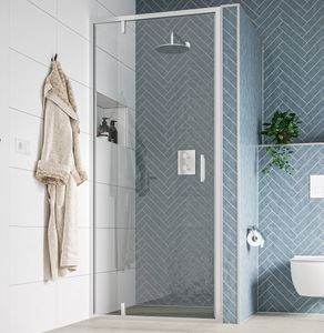 Saqu Rambla draaideur met omkeerbare draairichting 90x200cm glans aluminium