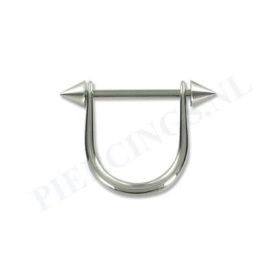 Tepelpiercing met hanger en spikes XL