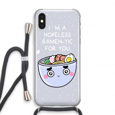 I'm A Hopeless Ramen-Tic For You: iPhone X Transparant Hoesje met koord