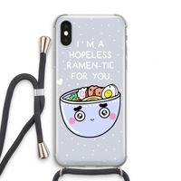 I'm A Hopeless Ramen-Tic For You: iPhone X Transparant Hoesje met koord