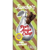 Jumbo&apos;s Pure Chocolade Peer Anijs Crisp 140 g
