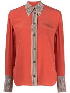 Paul Smith chemise en soie à bords rayés - Rose