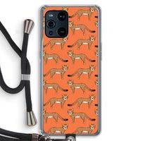 Cheetah: Oppo Find X3 Transparant Hoesje met koord