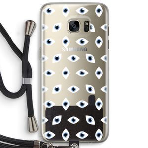 Eyes pattern: Samsung Galaxy S7 Edge Transparant Hoesje met koord