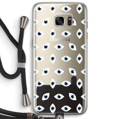 Eyes pattern: Samsung Galaxy S7 Edge Transparant Hoesje met koord