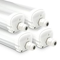 HOFTRONIC™ Set van 4 LED TL armaturen 120cm - IP65 Waterdicht - 36 Watt - 4320 Lumen - 6500K Daglicht wit - Koppelbaar - IK07 - S-Series Tri-Proof plafondverlichting