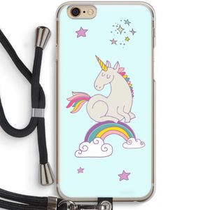 Regenboog eenhoorn: iPhone 6 / 6S Transparant Hoesje met koord