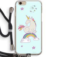 Regenboog eenhoorn: iPhone 6 / 6S Transparant Hoesje met koord