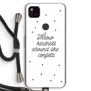 Confetti: Pixel 4a 5G Transparant Hoesje met koord
