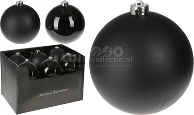 Kerstbal Plastic Ø14cm Zwart Assorti 1st