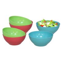 Gerimport Picknick/camping kommen/snack schaaltje - 12x stuks - multi - kunststof - herbruikbaar