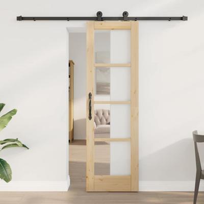 Schuifdeur met Hardware Set 'ORKDAL'van Massief Hout en Glas