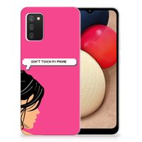Samsung Galaxy A02s Silicone-hoesje Woman Don't Touch My Phone