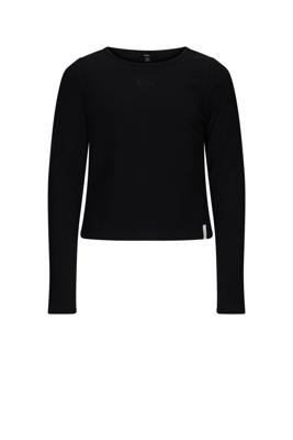 NoBell winter top meisjes - zwart - Kobra - rib, split op achterkant