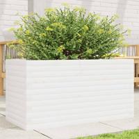 VidaXL Plantenbak 90x40x46 cm massief grenenhout wit