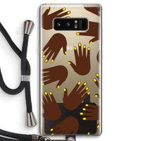 Hands dark: Samsung Galaxy Note 8 Transparant Hoesje met koord