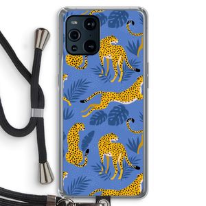 Luipaard: Oppo Find X3 Transparant Hoesje met koord