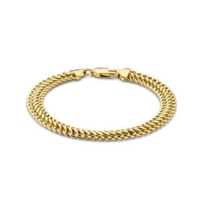 14k Geelgouden Armband met Dubbele Gourmette Schakel - Luxe en Stijl