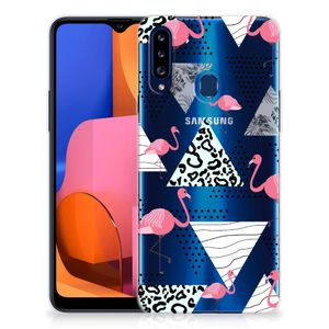 Samsung Galaxy A20s TPU Hoesje Flamingo Triangle