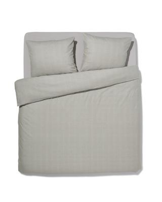 HEMA Dekbedovertrek flanel 200x200/220 melange grijs (lichtgrijs)