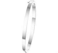 TFT Armband bangle zilver met scharnier vlakke buis 4 x 60 mm - thumbnail