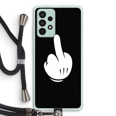 Middle finger black: Samsung Galaxy A52s 5G Transparant Hoesje met koord