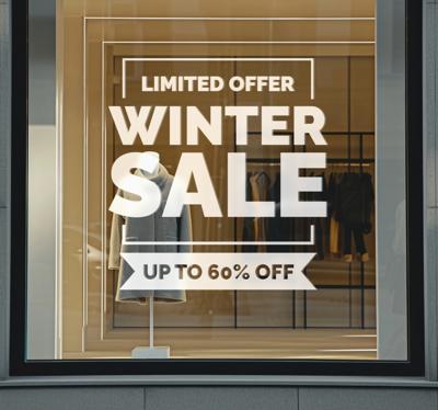 Winter beperkte aanbieding korting sticker
