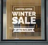 Winter beperkte aanbieding korting sticker