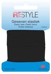 Restyle Geweven Elastiek 25 mm x 1 meter 000 Zwart