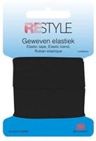 Restyle Geweven Elastiek 25 mm x 1 meter 000 Zwart - thumbnail