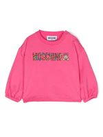 Moschino Kids sweat à logo en caoutchouc - Rose - thumbnail