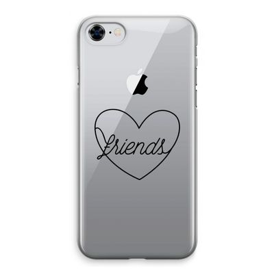 Friends heart black: iPhone 8 Transparant Hoesje