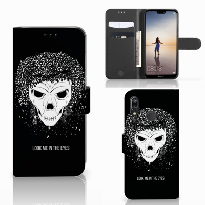 Telefoonhoesje met Naam Huawei P20 Lite Skull Hair Telefoonhoesje met Naam Huawei P20 Lite Skull Hair