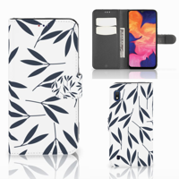 Samsung Galaxy A10 Hoesje Leaves Blue | Portemonnee hoesje