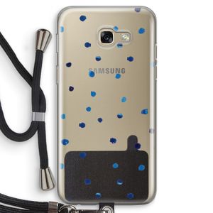 Blauwe stippen: Samsung Galaxy A5 (2017) Transparant Hoesje met koord