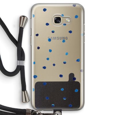 Blauwe stippen: Samsung Galaxy A5 (2017) Transparant Hoesje met koord