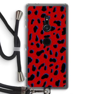 Red Leopard: Sony Xperia XZ2 Transparant Hoesje met koord