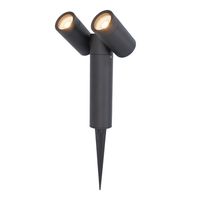 HOFTRONIC™ Pinero double dimbare LED prikspot - 2700K warm wit - GU10 - 5 Watt - Kantelbaar - Tuinspot - Voor buiten en binnen - Zwart - 3 jaar garantie