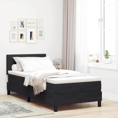 Boxspringbed met matras en LED fluweel zwart 100x200 cm