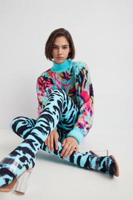 Slim fit legging met dierenprint - BLUE - L