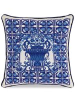 Dolce & Gabbana coussin à imprimé Majolica - Bleu